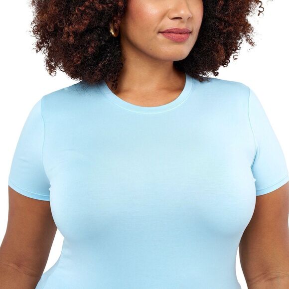 Edited by Remi Bader Women's Light Blue Stretch Baby Tee Size XL New - Picture 7 of 11